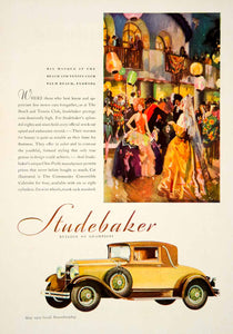 1929 Ad Studebaker Bal Masque Palm Beach Tennis Club Masquerade Automobile YGH2