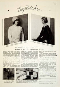 1929 Ad Pond's Cream Skin Freshener Health Beauty Lady Violet Astor English YGH2