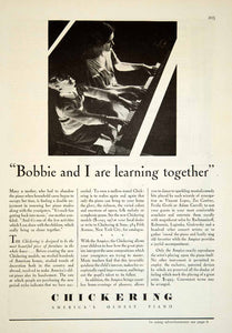 1929 Ad Chickering Oldest Pianos Child Mother Playing Musical Instrument YGH2