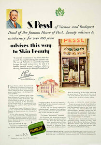 1929 Ad Pessl House Beauty Products Vienna Italy Storefront Palmolive Soap YGH3