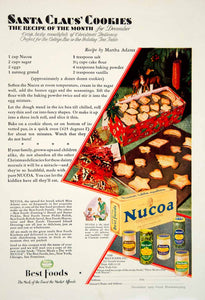 1929 Ad Nucoa Oleomargarine Santa Claus Cookies Christmas Tree Best Foods YGH3