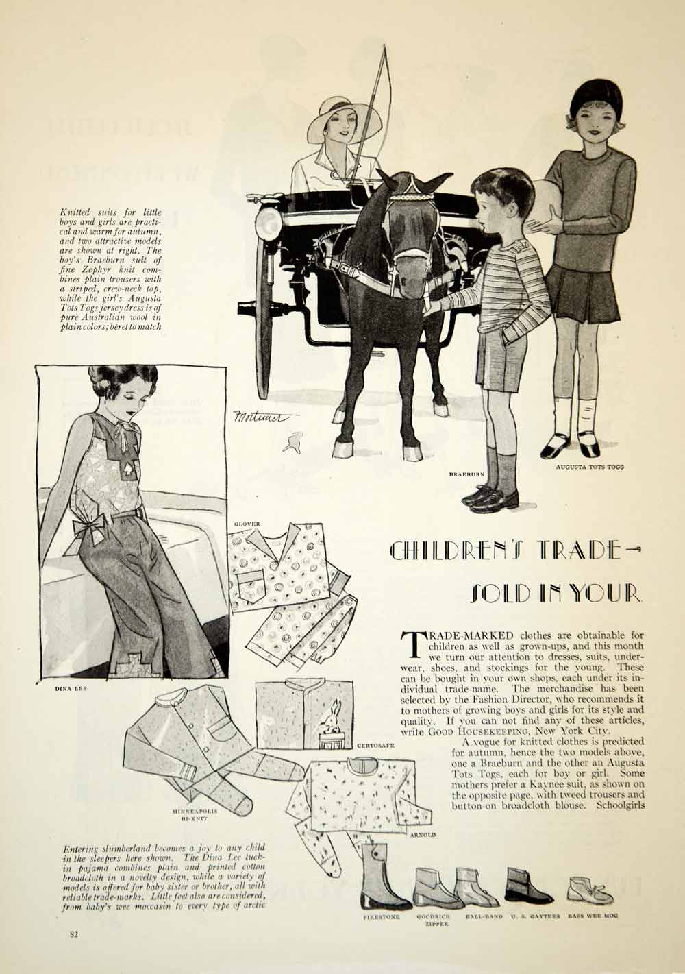 1929 Article Children Trademark Clothing Dresses Suits Pajamas