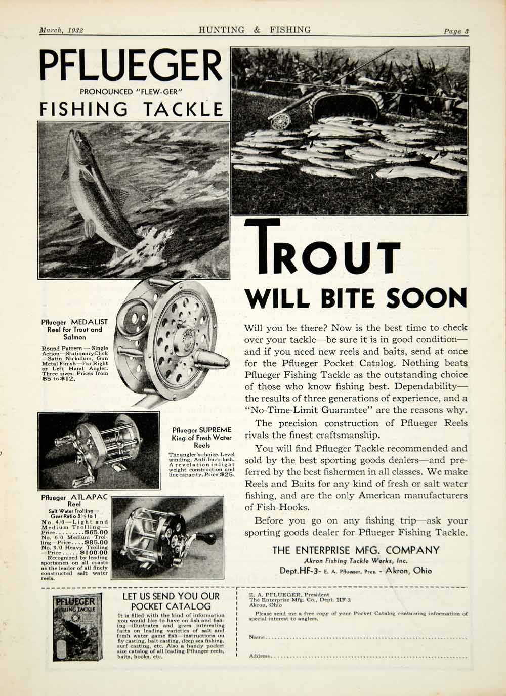 Pflüger Trout Vintage Fishing Reels for sale