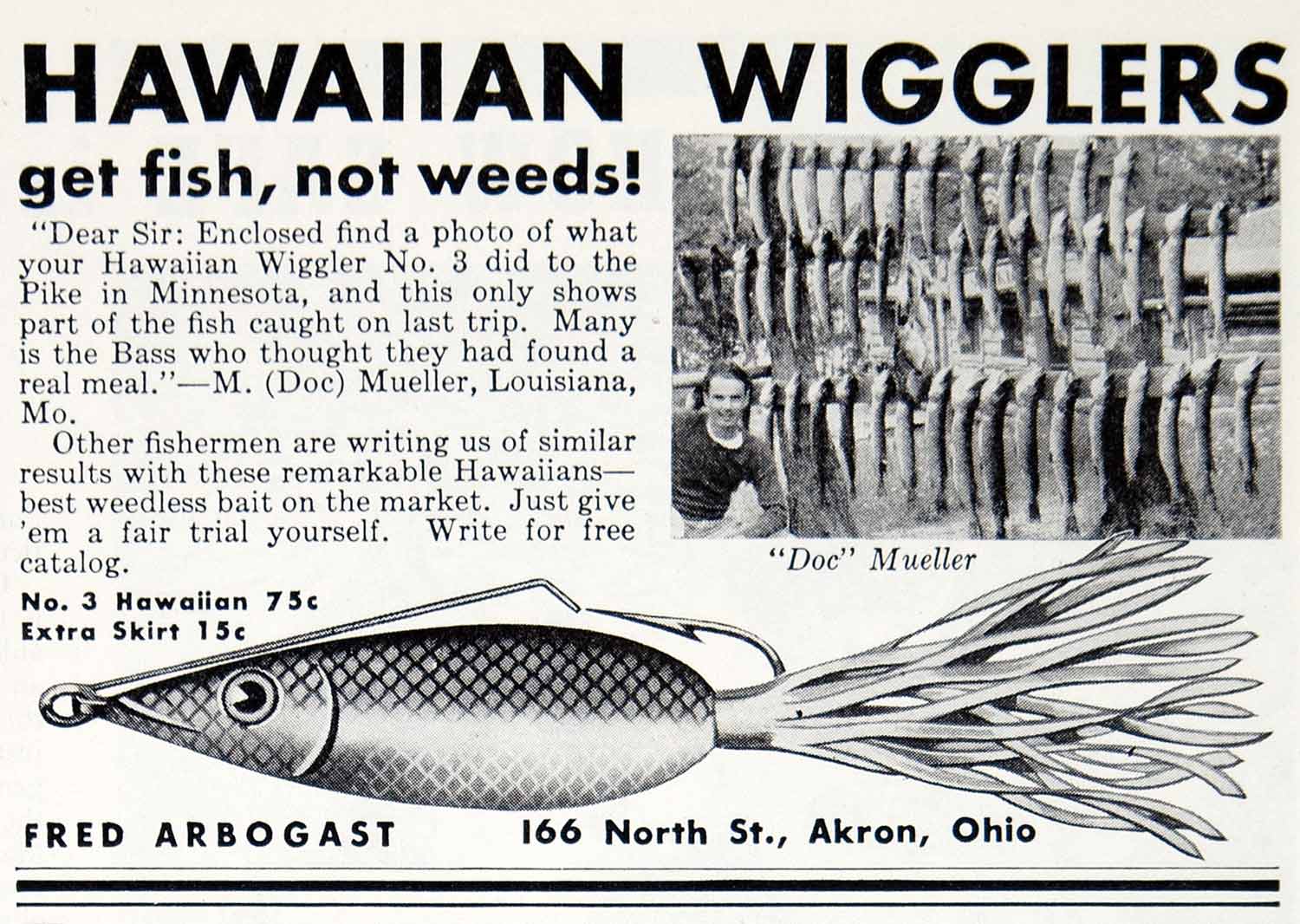 VINTAGE FISHING LURE Lot! Old Weedless Hawaiian Wigglers! Fred