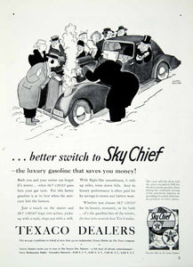 1940 Ad Texaco Dealers Sky Chief Gasoline Petroleum Gluyas Williams YHT1