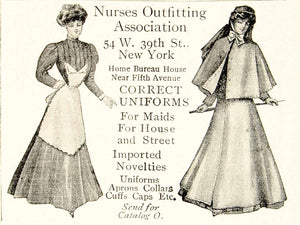 1910 Ad Nurse Outfit Medical Uniform Edwardian Era Clothing Fashion Costume YLF5