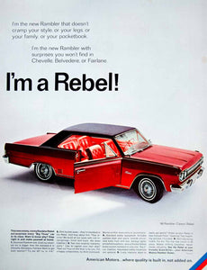 1966 Ad Rambler Classic Rebel Two-Door Hardtop Red Muscle Car Automobile YLZ1