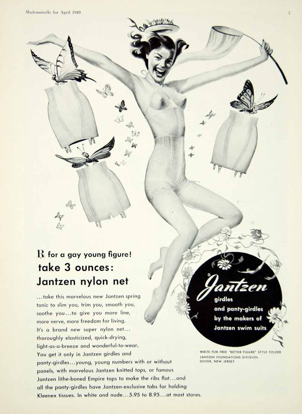 Two Jantzen 1961 Vintage Ephemera Ad Pages Bra Brassieres Pink Women's Ad