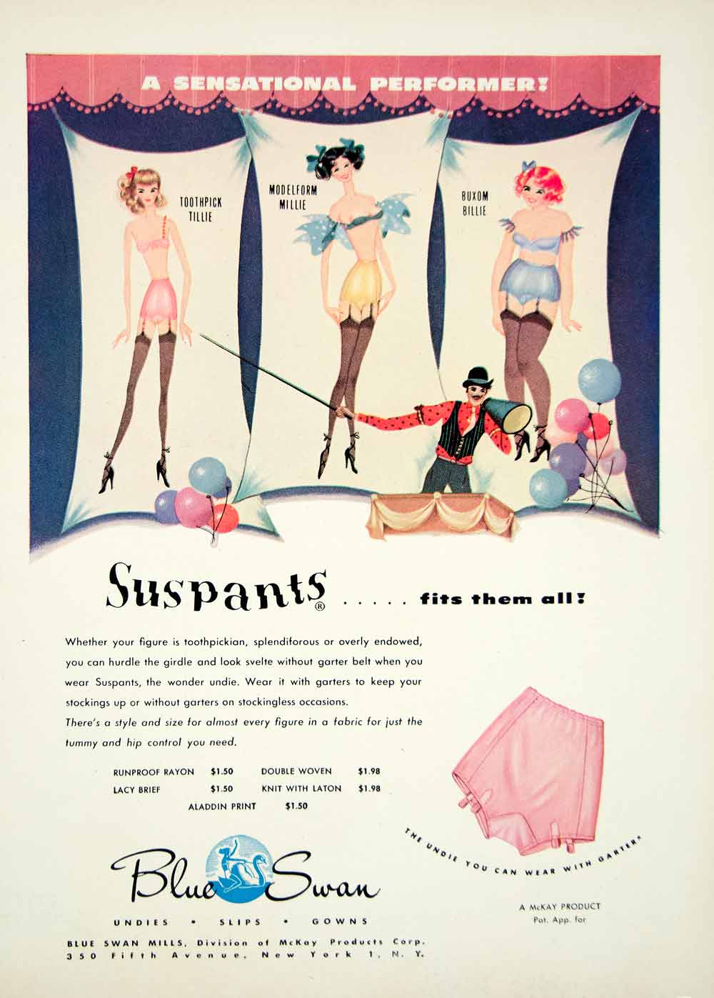 1964 womens red bandana bra blue jean girdle striped slip petti pants  vintage ad