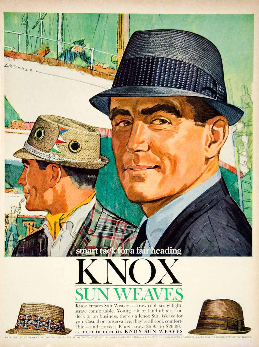 1962 Ad Vintage Knox Sun Weave Summer Hat Fashion Don Draper 60s YMM5 ...
