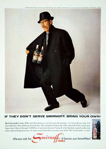 1965 Ad Vintage Smirnoff Vodka Grouch Marx Cigar Smoking Comedian Actor YMMA3