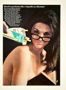 1967 Ad Tiparillo Cigars Menthol Filter Tip Women Smoking Nude Librarian YMMA3