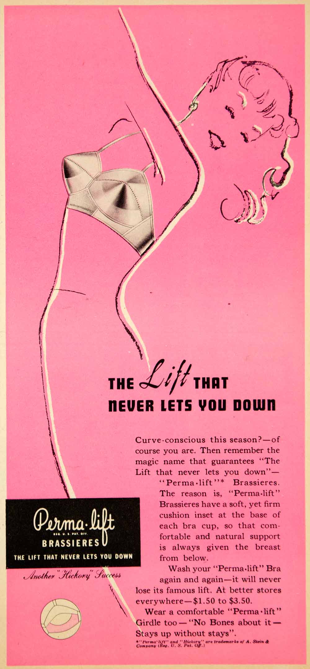 Two Jantzen 1961 Vintage Ephemera Ad Pages Bra Brassieres Pink Women's Ad