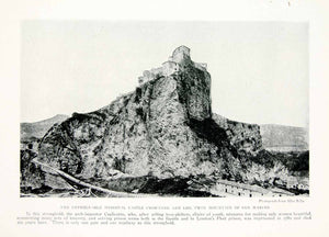1918 Print Forte di San Leo Medieval Fortress Castle Italy Count Cagliostro YNG3