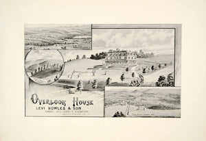 1892 Print Overlook House Levi Bowles Kimball Hill Whitefield View New YNHA1