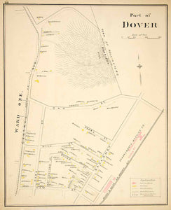 1892 Lithograph Map City Ward 1 Dover Strafford County New Hampshire New YNHA2