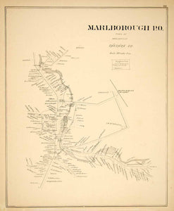 1892 Lithograph Map Marlborough Town Cheshire County New Hampshire New YNHA2