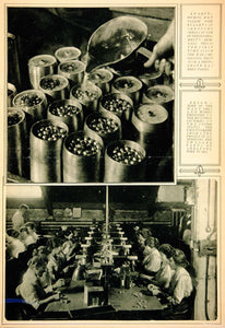 1917 Rotogravure World War I Shrapnel Factory Manufacture Women Workers YNY3