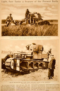 1918 Rotogravure World War I Light Tanks French British Whippets Military YNY4