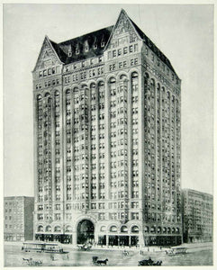 1894 Print Masonic Temple Skyscraper Chicago Illinois Randolph State Street YOC1