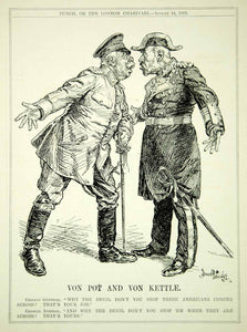 1918 Engraving WWI Cartoon PUNCH German Military Admiral General B. Partridge