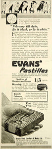 1917 Ad WWI Evans Pastilles OTC Influenza Pneumonia Diptheria Prevention Advert