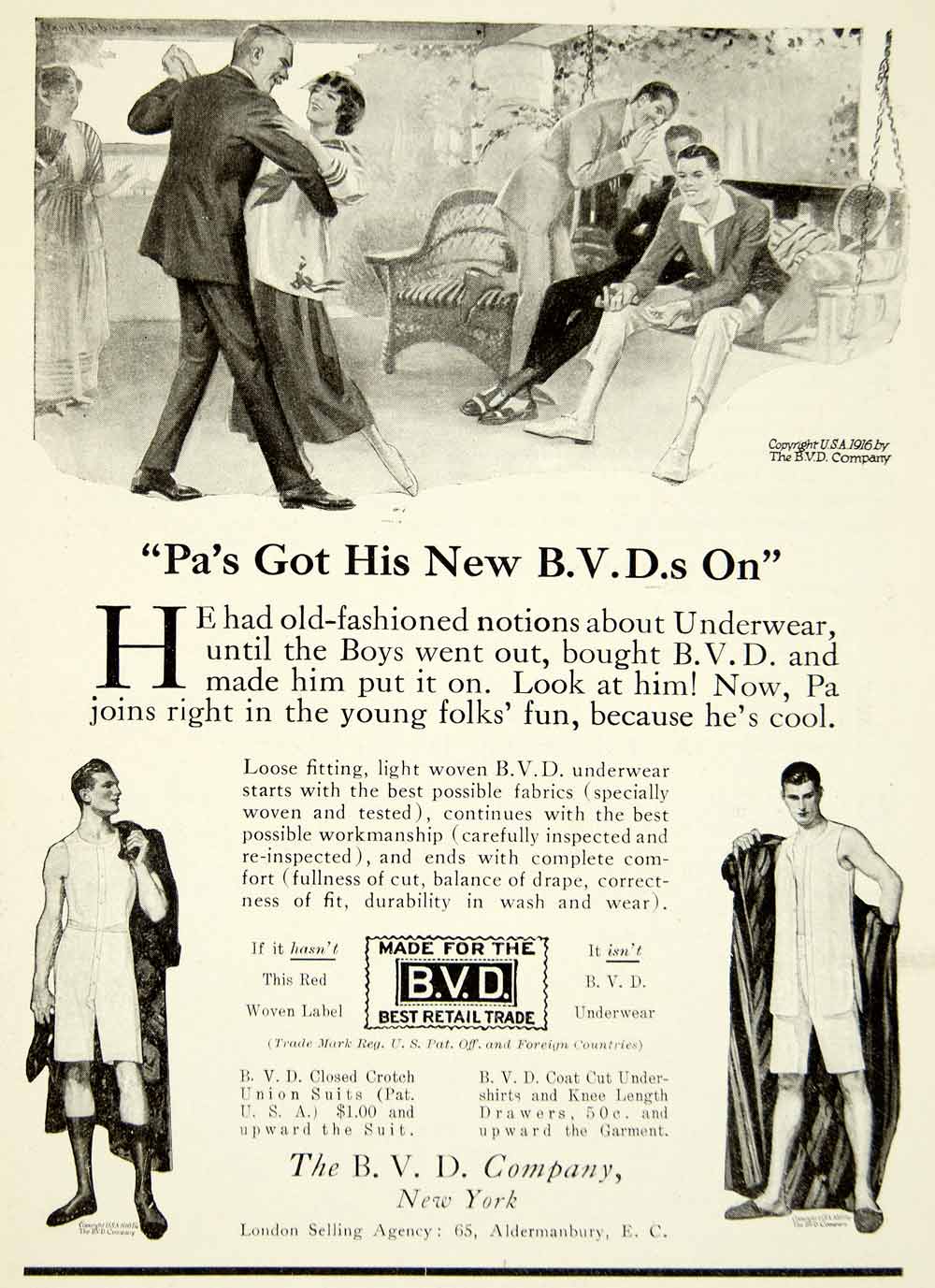 B.V.D. Underwear [1924] : r/vintageads