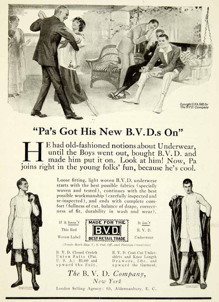 BVD Underwear Ad Circa 1920s Original -  Hong Kong