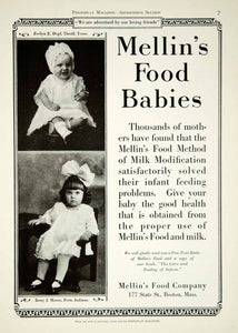 1923 Ad Mellin's Baby Food Evelyn E. Hopf Thrall Texas Betty J. Moore Peru YPP2