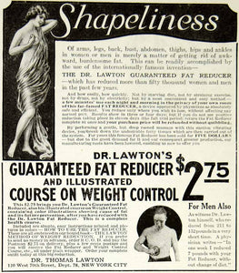 1923 Ad Quackery Dr. Thomas Lawton Fat Reducer Hand Vibrator Massage Weight  YPP2