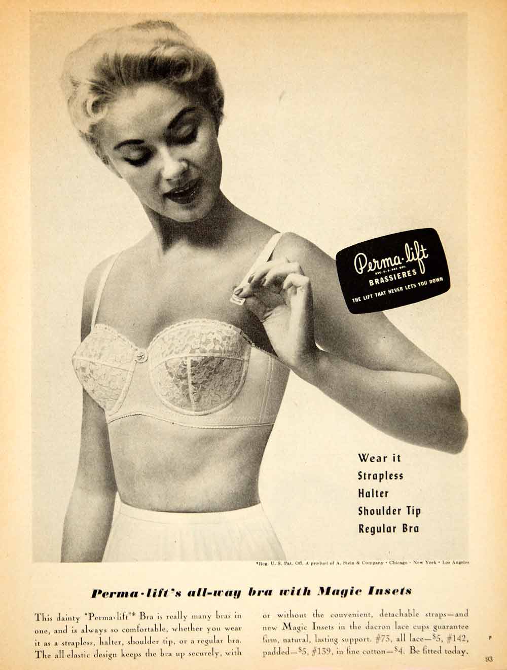 1950 Women's Bestform Strapless Bra No Finer Fit Original Fashion