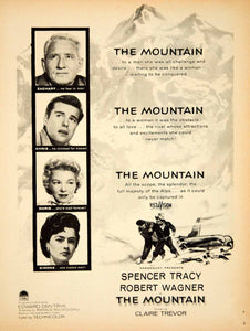 1956 Ad Movie Mountain Edward Dmytryk Spencer Tracy Robert Wagner Claire YPP4