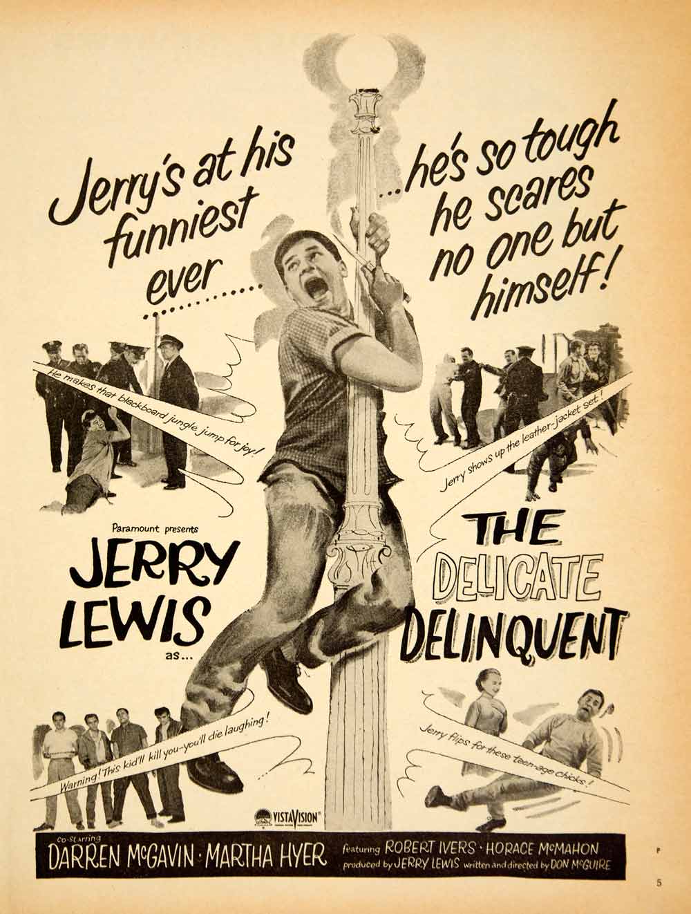 1957 Ad Movie Delicate Delinquent Jerry Lewis Comedy Don McGuire Martha YPP4