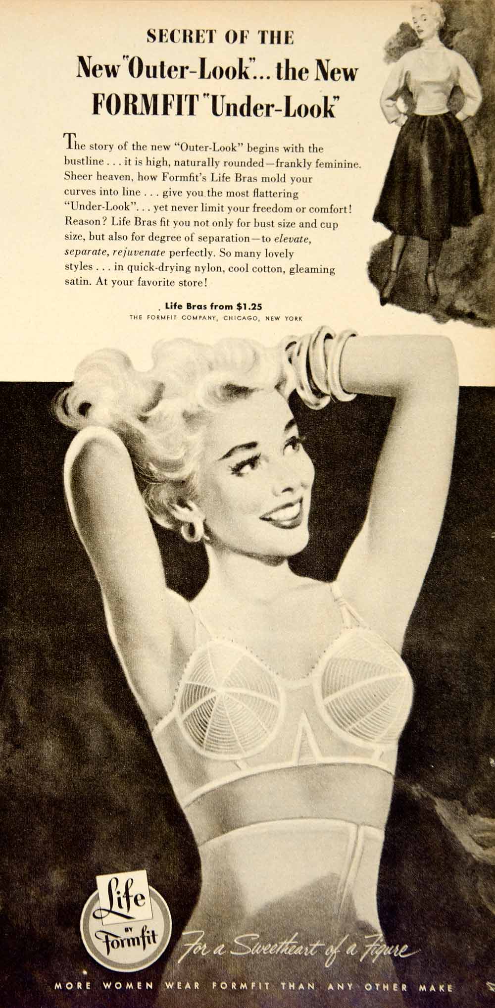 1950s vintage bra ad, 'Surprise' Brassiere Co, Once-a-Year Sale!.- 062013