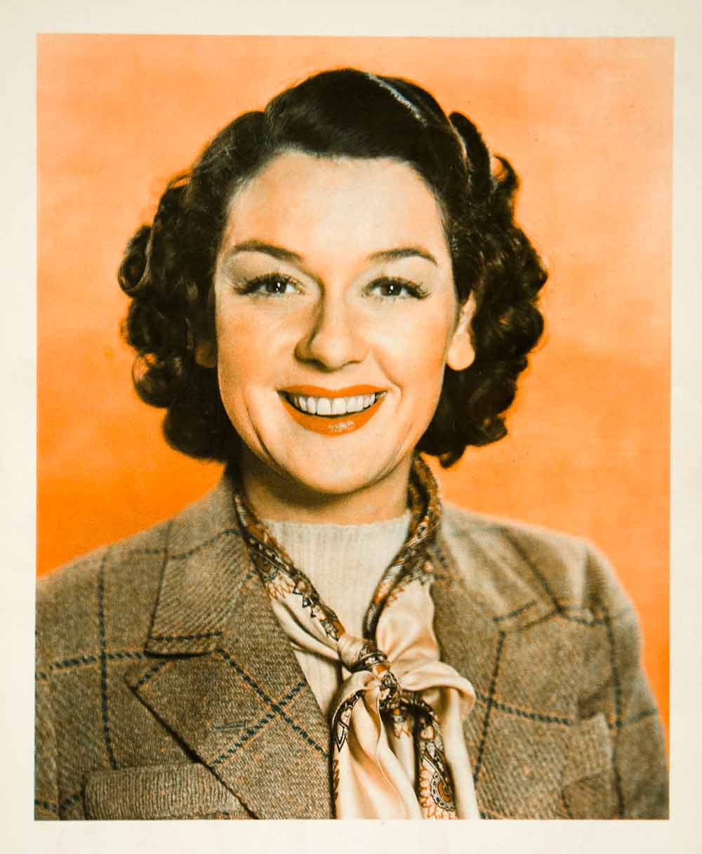 1937 Color Print Rosalind Russell Portrait Stage Movie Actress Hollywood YPP4