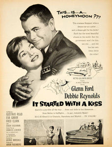 1959 Ad Movie It Started with a Kiss Glenn Ford Debbie Reynolds Comedy YPP5