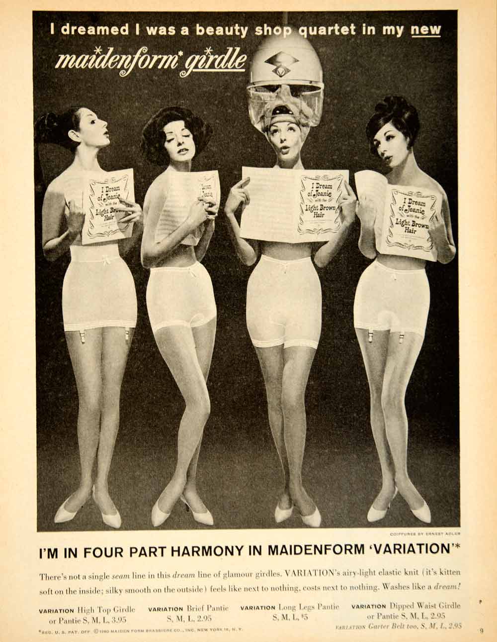 1960 magazine ad for Maidenform Girdles - dress & girdle designed by Scaasi  