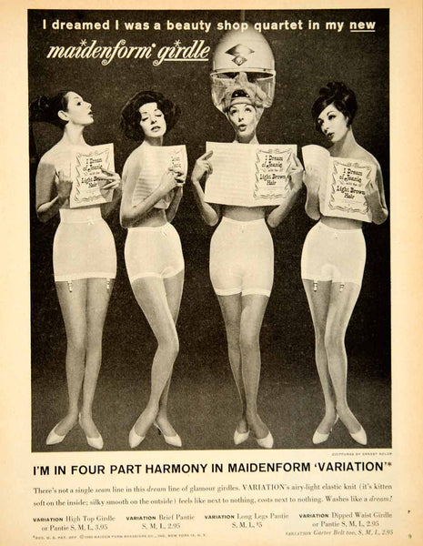 1964 Ad Vintage Maidenform Concertina Girdle Lingerie Foundation Garme –  Period Paper Historic Art LLC