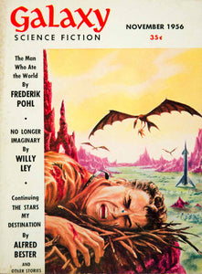 1956 Cover Galaxy Science Fiction Art Ed Emshwiller Astronaut Winged YSFC1