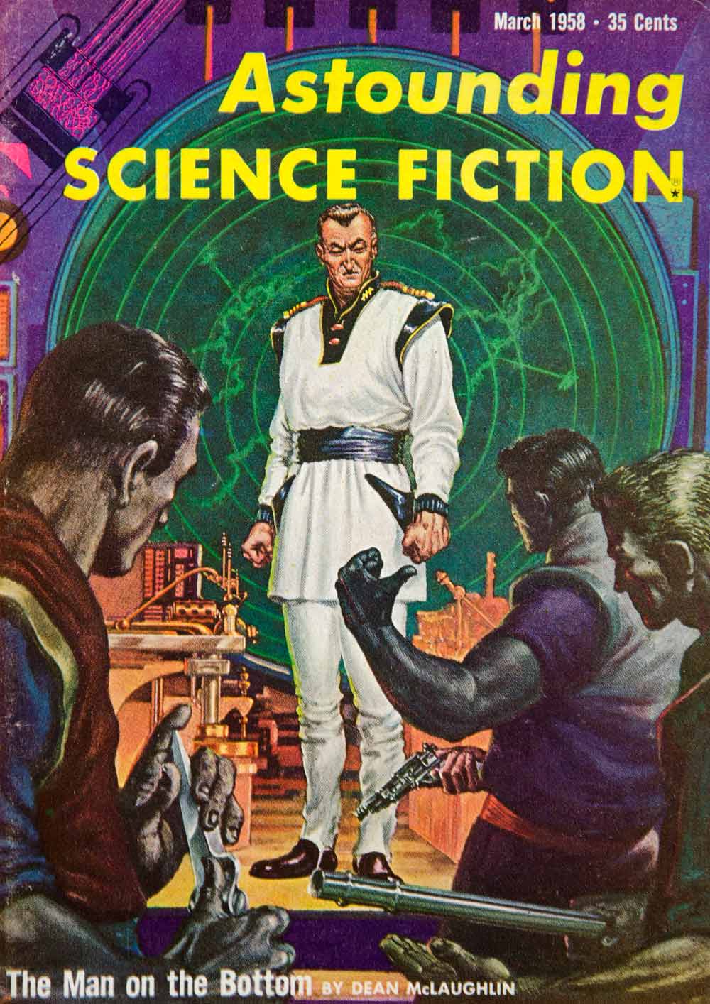 1958 Cover Astounding Science Fiction Art Frank Kelly Freas Dean YSFC3