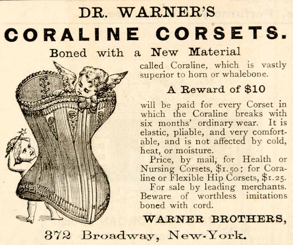 An advertisement for Drew's whalebone corsets. Dated 19th century. News  Photo - Getty Images
