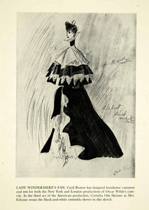 1946 Print Lady Windermere's Fan Oscar Wilde Cecil Beaton Costume Art Dress YTA3