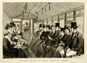 1870 Wood Engraving S Durand Art Carriage Interior Brixton Kennington YTG1