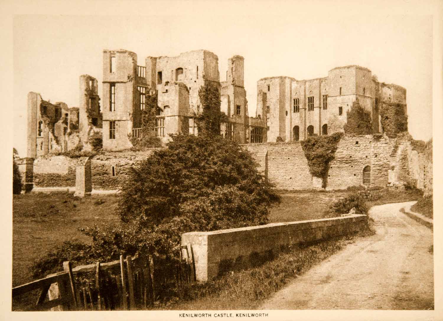 1916 Photogravure Kenilworth Castle Warwickshire England English Ruins YTMM1