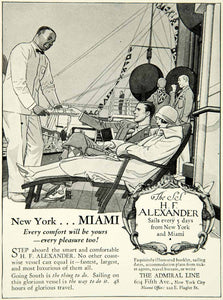 1925 Ad SS HF Alexander Cruise Ship Admiral Line 604 Fifth Ave NY Art YTS2