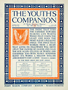 1924 Cover Youth's Companion Wilbur D Nesbit Poem Smile Quotation Twenties YYC5