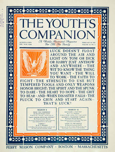 1925 Cover Youth's Companion Good Luck Hard Work Quotation Roaring Twenties YYC5