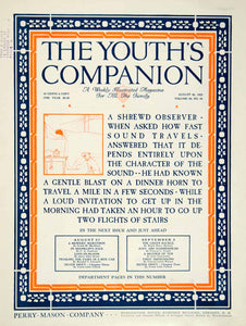 1925 Cover Youths Companion Sound Quotation Art Nouveau Roaring Twenties YYC6