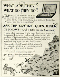 1925 Ad Knapp Electric Questioner Children's Education Toy Roaring Twenties YYC6