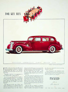 1938 Ad Vintage Packard Red 12 Sedan 7-Passenger Automobile Luxury Car Auto YYM4